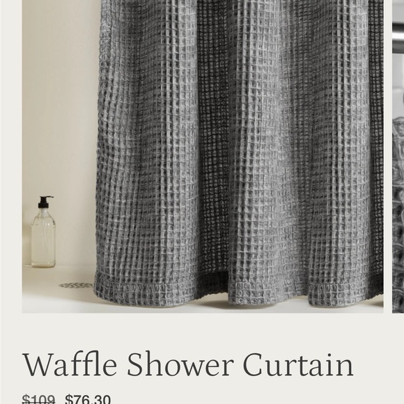 Parachute Home Gray Waffle Shower Curtain - Picture 1 of 4